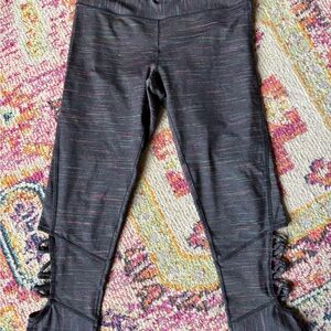 Prana workout yoga pants colorful and fun cutout at bottom size small
